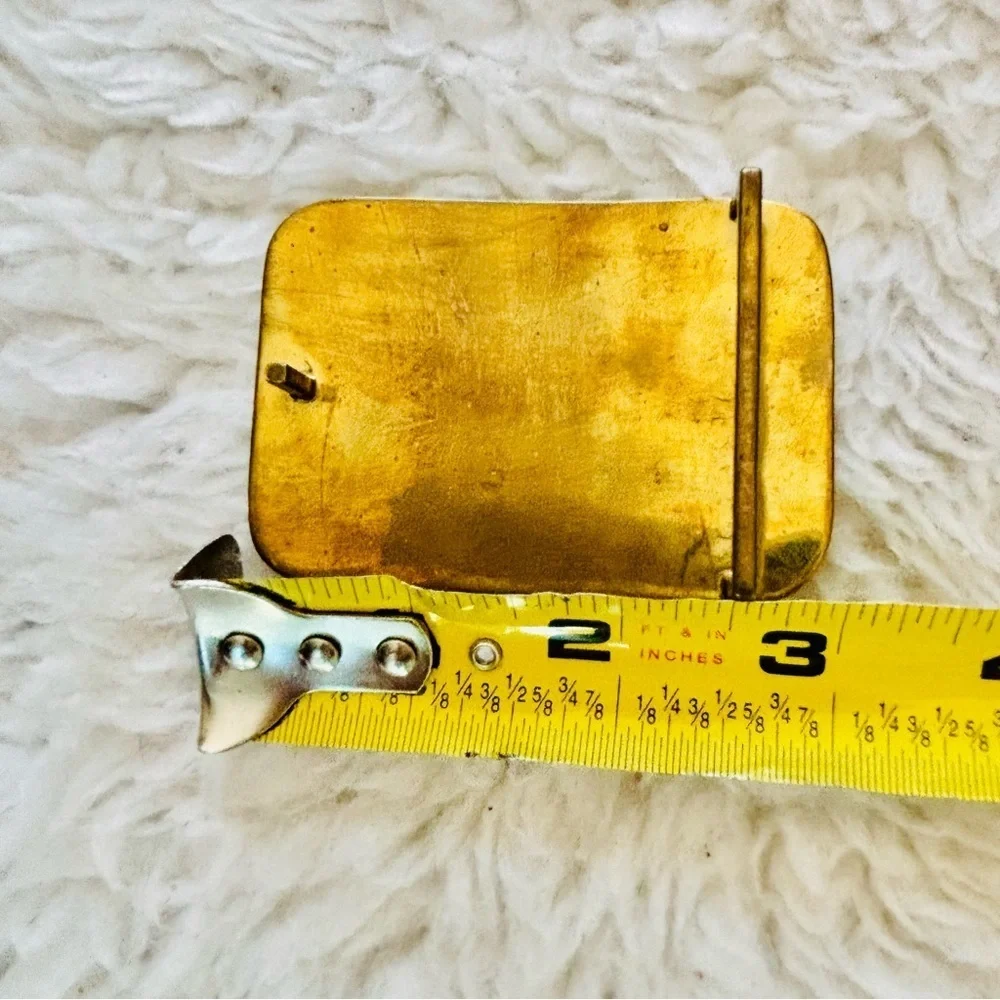 Vintage Gold/Multicolor Handcrafted Belt Buckle size 3” x 2”